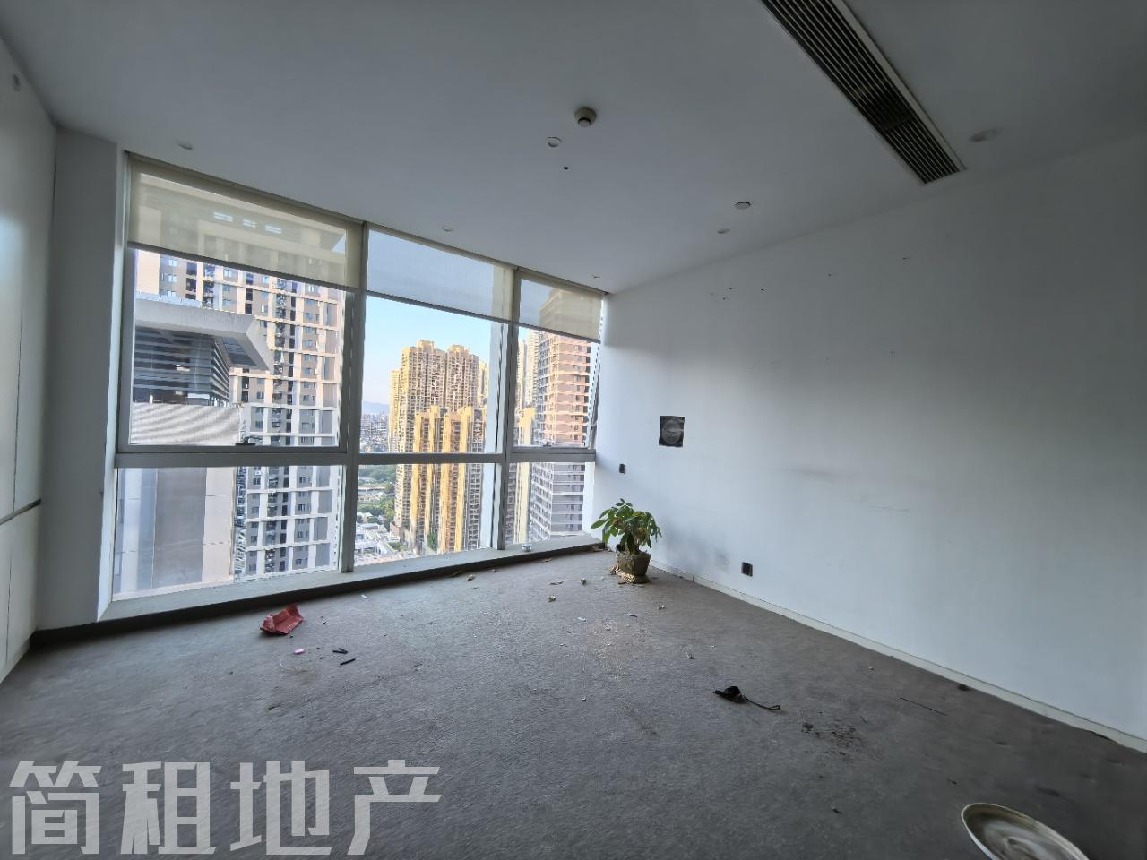 正对电梯口超大气前台 大冲商务中心使用率65 双面采光_简租地产