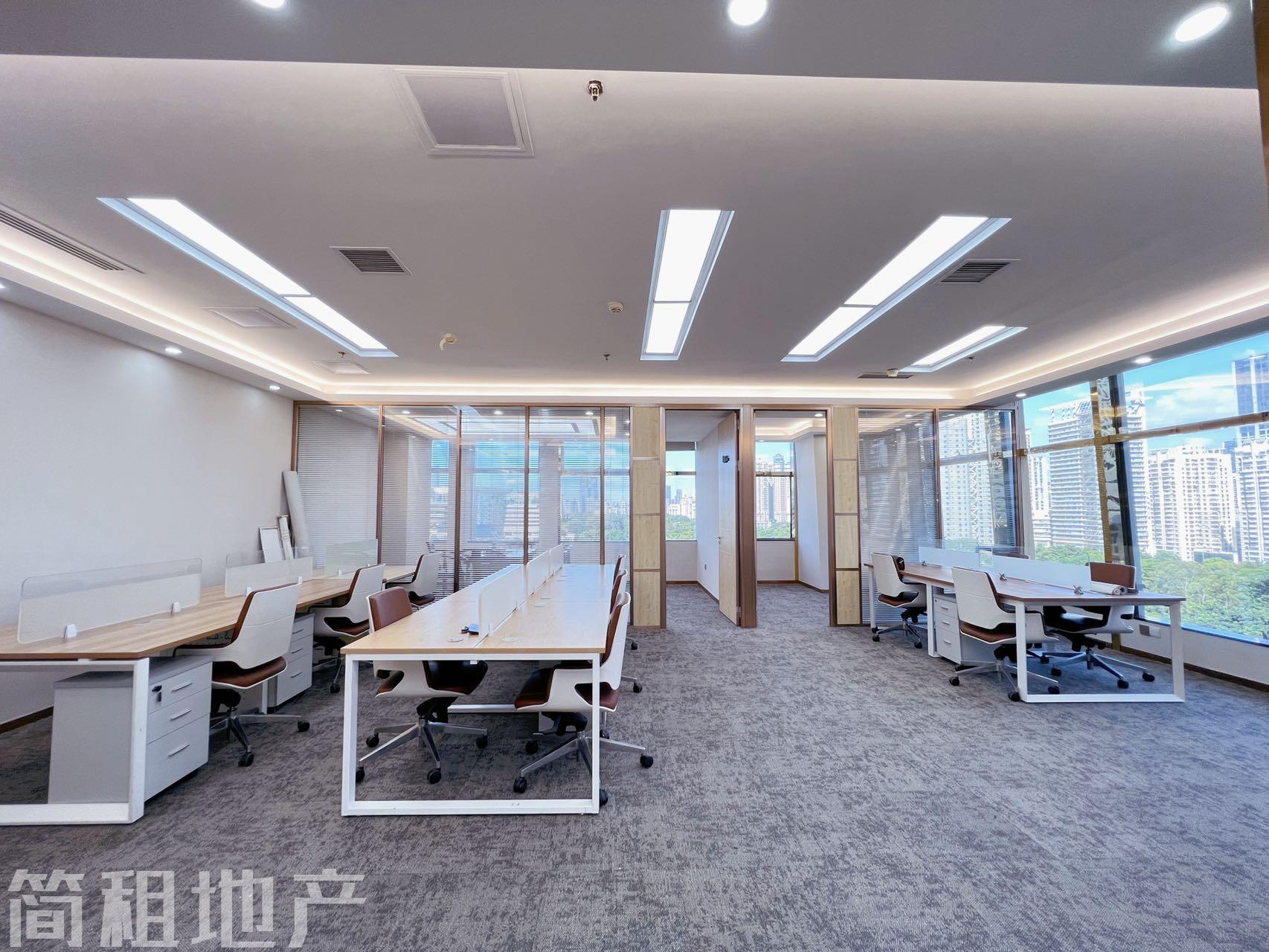 福田航天大厦253平双面采光 电梯口旁配办公家私拎包办公