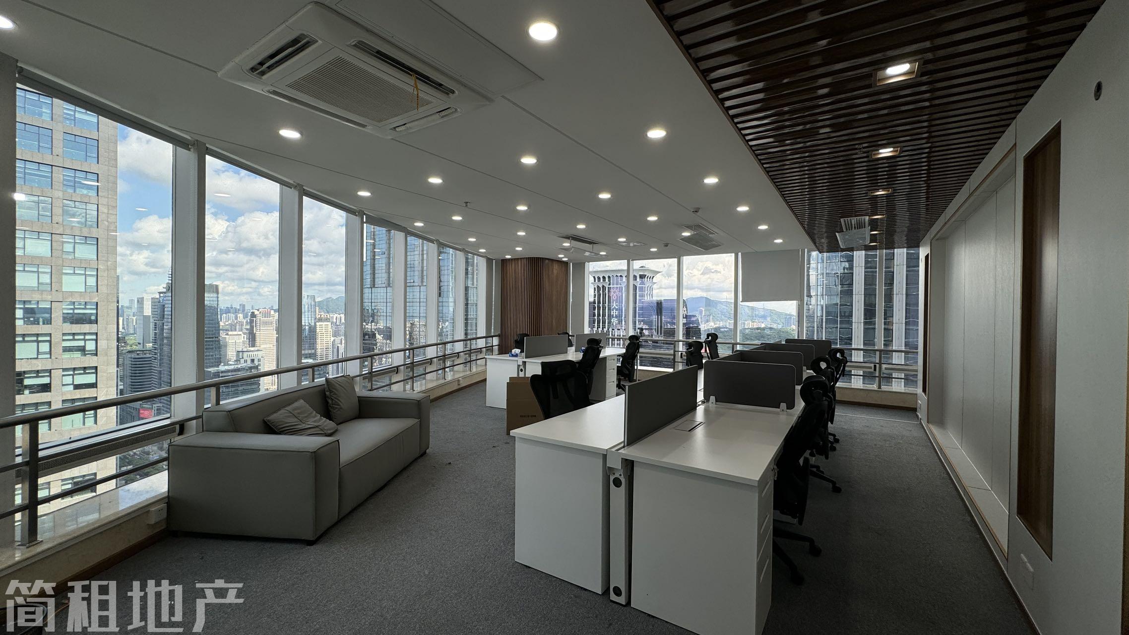 福田中心区财富大厦 开发商直租高层精装修带家私拎包办公海景_简租地产
